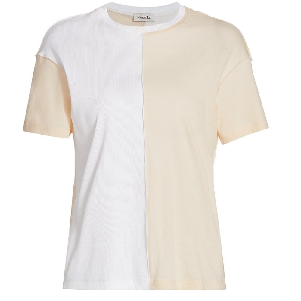 NEW NANUSHKA Wo Hove Half & Half T-Shirt - Creme